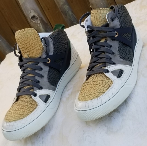 Auth Lanvin Paris high top sneakers tennis shoes - Picture 5 of 16